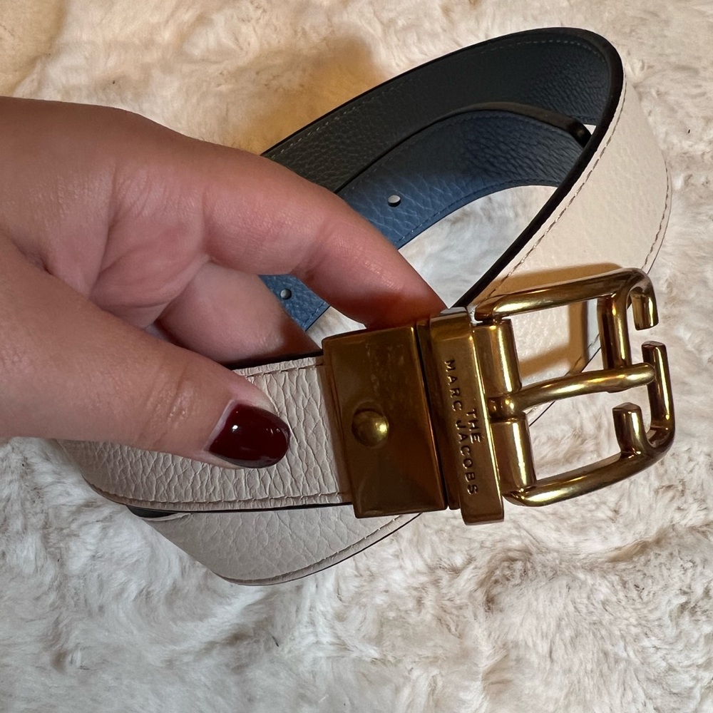 NWOT Marc Jacobs cream and banks blue belt